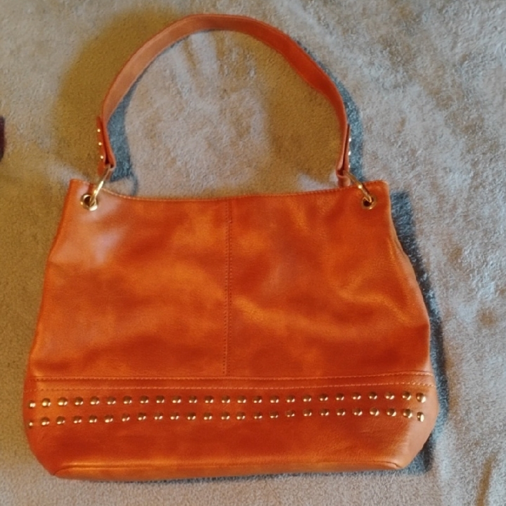 Montana West Orange Shoulder Bag with Gold Accents